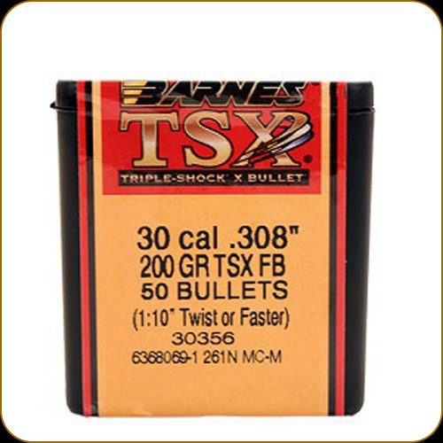 Barnes - 30 Cal - 200 Gr - TSX (Triple-Shock X) - Flat Base - 50ct - 30356