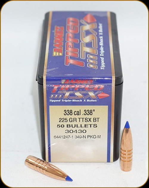Barnes - 338 Cal - 225 Gr - TTSX (Tipped Triple-Shock X) - Boat Tail - 50ct - 30430