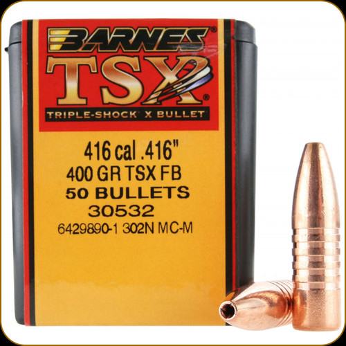 Barnes - 416 Cal - 400 Gr - TSX (Triple-Shock X) - Flat Base - 50ct - 30532