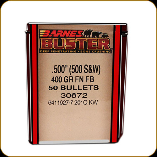 Barnes - 500 S&W - 400 Gr - Buster - Flat Nose, Flat Base - 50ct - 30672