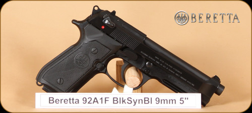 Beretta - 9mm - 92AI - Type F, BlkSyn/Blued, 4.9", 2 mags, speedloader, hard case - Mfg# J9A9F11