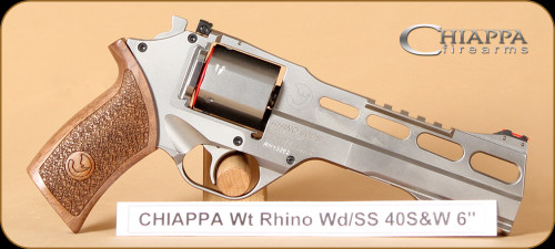 Chiappa - White Rhino 60DS - 40S&W - Brushed Nickel, 6"