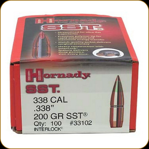 Hornady - 338 Cal - 200 Gr - SST - BT - 100ct - 33102