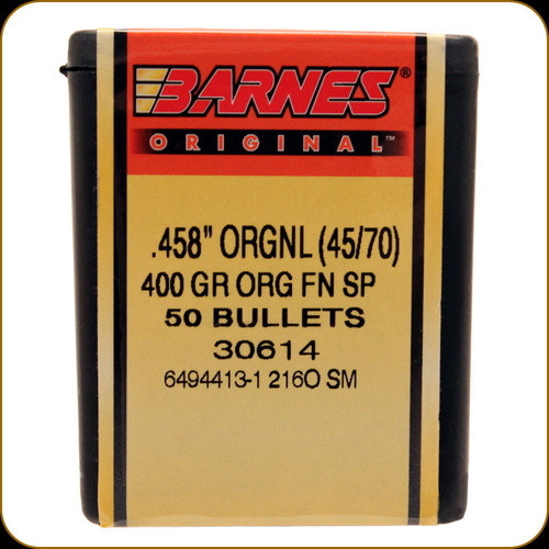 Barnes - 45-70 Govt (.458) - 400 Gr - Original - Flat Nose Flat Base - 50ct - 30614