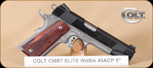 Colt - Combat Elite - 45ACP - Wd/Two-Tone, 5", Beavertail Grip/Thumb safety, restricted