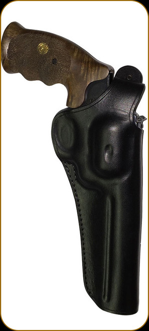 Alfa Proj - Holster - Black Leather - 6" - Right with Clip