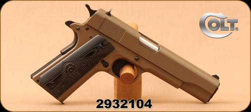 Colt - 45ACP - 1991 A1 Government Model - Semi Automatic - Black Grips/Flat Dark Earth Finish, 5" Barrel, Fixed Sight, Mfg# 01991T - Unfired, Showroom Model