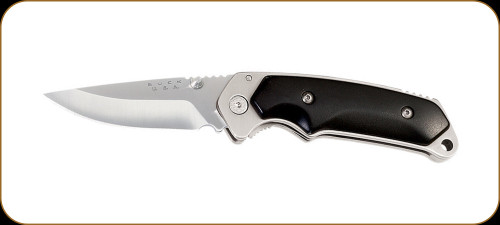 Buck Knives - Alpha Hunter - 3.5" Blade - 420HC Stainless Steel Drop Point - Rubber Handle Black with Nylon Sheath - 0279BKS