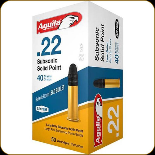 Aguila - 22 LR - 40 Gr - Subsonic Solid Point - 50ct