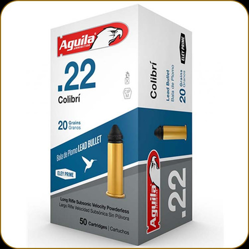 Aguila - 22 LR  - 20 Gr - Super Colibri - Lead Solid Point - 50ct