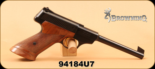 Consign - Browning - 22LR - Challenger - Wd/Bl, 6.75", gold trigger, Made in Belgium 1967 - c/w original box & spare mag