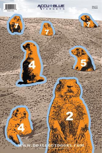 Accu Blue Targets - 12"x 18" Paper Target 10 pk - Multi Gopher Target - 10 Pack