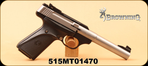Consign - Browning - 22LR - Buck Mark Camper Stainless - Blk Composite Grips/Stainless tapered bull barrel, 5???", Adjustable sights, c/w 2 mags & hard case