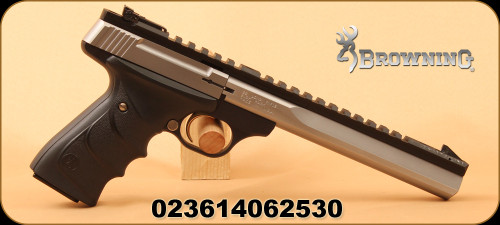 Browning - 22LR - Buck Mark Contour Stainless URX - Semi Auto Pistol - Black Synthetic Ultragrip RX (URX) ambidextrous grips/Stainless Steel - 7.25" Barrel, 10 Rounds, Browning soft case, Mfg# 051508490