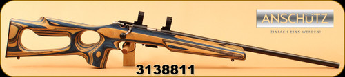 Consign - Anschutz - 17HMR - Model 1517 DE - Natural/Blue Laminate Thumbhole Stock/Blued, 23" Heavy Barrel, c/w 1" Talley Rings - Unfired