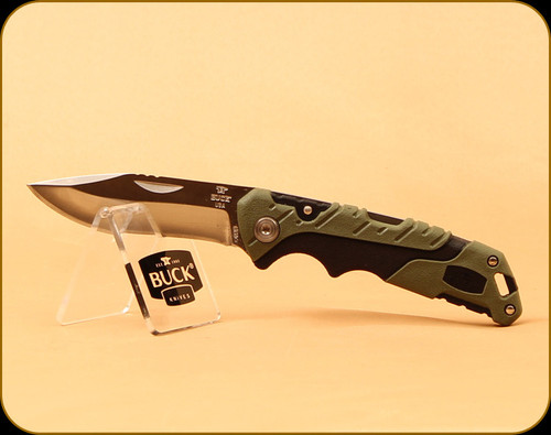 Buck Knives - Pursuit - Nail Notch - Molded Handle - Black/Green - 3661GRS