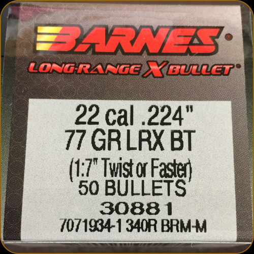 Barnes - 22 Cal - 77 Gr - LRX (Long-Range X) - Boat Tail - 50ct - 30881
