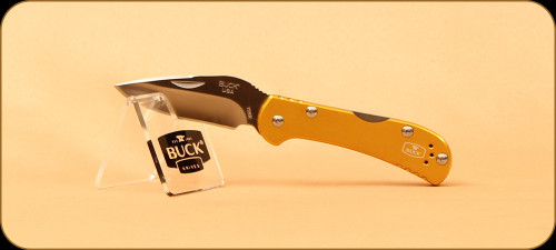 Buck Knives - Mini Spitfire - Nail Notch - Anodized Aluminum Yellow Handle w/Black Liner - 3726YWS1