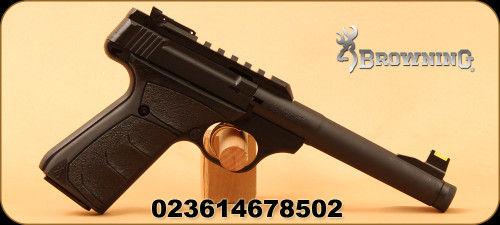 Browning - 22LR - Buck Mark Plus Camper UFX SR - Semi Auto Pistol - Matte Black Ultragrip FX ambidextrous grips/Matte Blued Finish, 6"Tapered Bull Barrel, TRUGLO/Marble Arms fiber-optic front sight, Picatinny rail, Mfg# 051534490