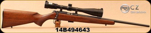 Consign - CZ - 22LR - Model 455 - Bolt Action - Walnut Stock/Blued, 20.5"Barrel, c/w Bushnell Legend Ultra HD 4.5-14x44 Side Focus Parallax Scope, Rainguard HD Coating, MilDot Reticle - Only 20 rounds fired