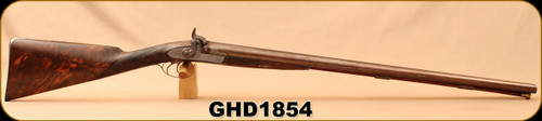 Consign - G.Hume Dumfries - 12Ga/29.5" - 1854 Percussion Cap Scottish Muzzleloader SxS - Walnut Straight-Grip Stock/Blued - In original wooden box w/cleaning rods - ANTIQUE
