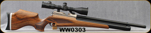 Consign - Daystate - 30Cal - Model 303 Wolverine - Bolt Action PCP Air Rifle - Turkish Walnut Stock/Matte Black,25"Barrel, Match Trigger - c/w Hawke Sport Optics 3-12x50 Airmax 30 SF Riflescope, AMX IR Illuminated Duplex Reticle, approx.1400 pellets
