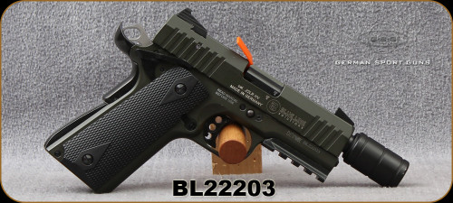 Consign - GSG - 22LR - 922 - Semi-Auto - OD Green Finish, 5"threaded M9x75 Barrel, c/w 2 magazines - In original case