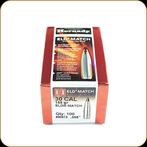 Hornady - 30 Cal - 155 Gr - ELD Match - Boat Tail - 100ct - 30313
