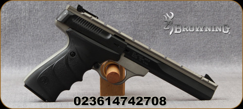 Browning - 22LR - Buck Mark Contour Gray URX - Semi-Auto Pistol - Ultragrip RX ambidextrous grips/Matte Gray Anodized frame/Matte Black, 5.5"Barrel, Weaver-style optics base, Adj Pro-Target rear sight, Patridge-style front sight, Mfg# 051564490