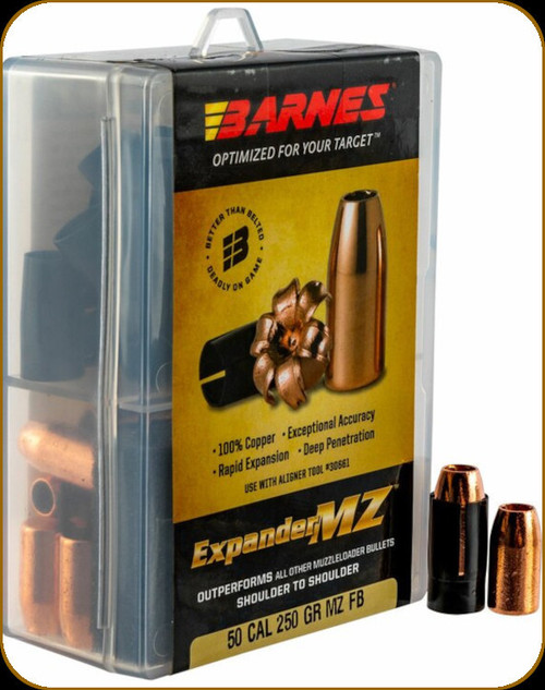 Barnes - 50 Cal - 250 Gr - Expander MZ - Muzzleloader Flat Base - 15ct - 30564