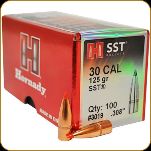 Hornady - 30 Cal - 125 Gr - SST - Polymer Tip Flat Base - 100ct - 3019