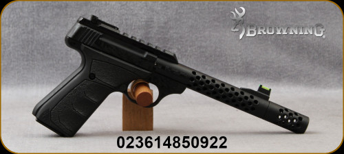 Browning - 22LR - Buck Mark Plus Vision/Round Suppressor Ready - Semi-Auto Pistol - Black on black UFX grips/Matte Black Finish, 5.9"Steel Barrel w/tensioned outer aluminum sleeve, Picatinny optics rail, Removable Muzzle Brake, Mfg# 051574490