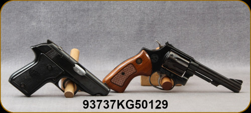 Consign - Basque / Taurus - 22LR - Prohib Lot - Semi-Auto/9-Shot Revolver - Black Grips/Blued, 3"Barrel - Wood Grips/Blued, 4"Barrel - (Basque)Only 500rds fired - In original box/(Taurus)only 300 rds fired - No box