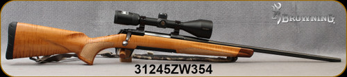 Consign - Browning - 270Win - X-Bolt Medallion Maple - Gloss AAA maple stock w/rosewood fore-end & grip caps/Engraved Receiver/polished blued Finish, 22"Barrel, c/w synthetic sling, Nikon Prostaff 3-9x50, BDC Reticle - in 2-tone Brown Case