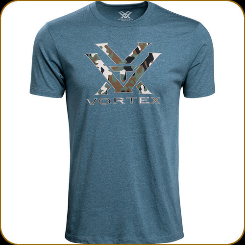 Vortex - Men's Camo Logo T-Shirt - Steel Blue Heather - Small - 120-15-SBH-S