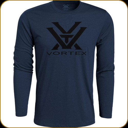 Vortex - Men's Long Sleeve T-Shirt - Core Logo - Navy Heather - Large - 221-02-NAH-L