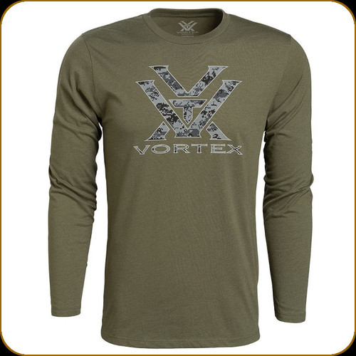 Vortex - Men's Long Sleeve T-Shirt - Digi Camo Core Logo - Large - 221-04-MIH-L