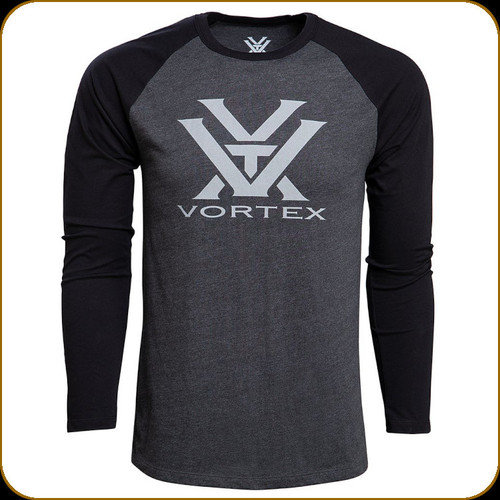 Vortex - Men's Long Sleeve T-Shirt - Raglan Core Logo - Charcoal Heather - Medium - 220-49-CHH-M