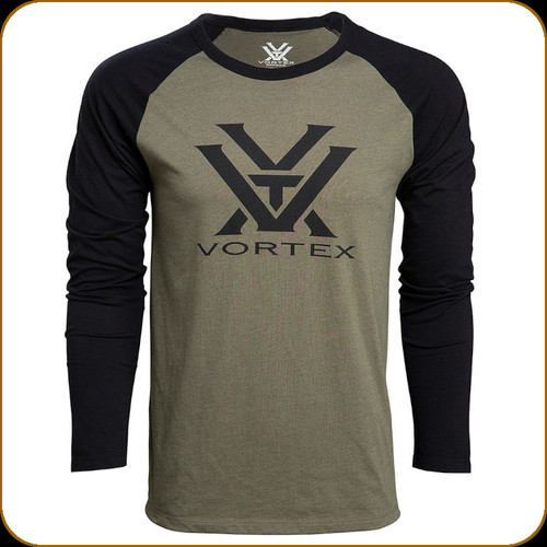 Vortex - Men's Long Sleeve T-Shirt - Raglan Core Logo - Military Heather - X-Large - 220-49-MIH-XL