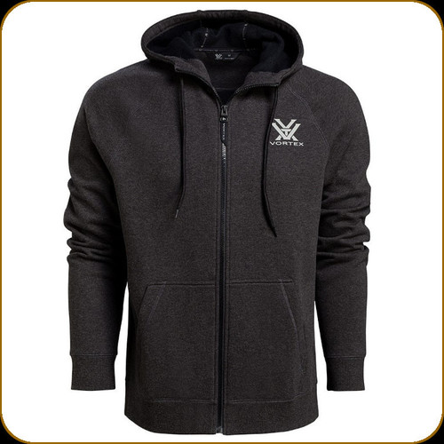 Vortex - Full Zip Comfort Hoodie - Core Logo - Charcoal Heather - X-Large - 221-33-CHH-XL