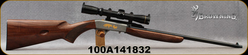 Consign - Browning - 22LR - SA-22 Sporter Grade VI - 100th Anniv. Special Edition - Upgraded Deluxe Walnut Stock/Engraved Satin Greyed Receiver w/gold inlay/blued, 19.25"barrel, c/w Leupold VX-I, 2-7x28,Fine Duplex reticle -unfired
