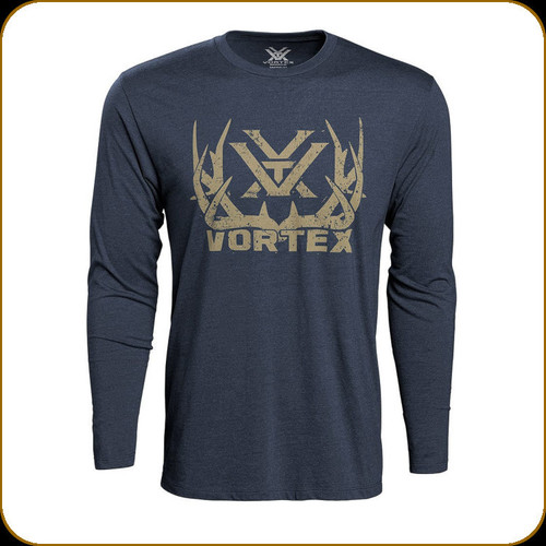 Vortex - Men's Long Sleeve T-Shirt - Full Tine - Navy Heather - Large - 221-05-NAH-L