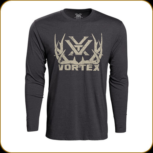 Vortex - Men's Long Sleeve T-Shirt - Full Tine - Charcoal Heather - Medium - 221-05-CHH-M