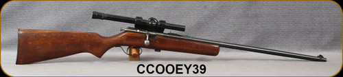 Consign - Cooey - 22LR - Model 39 - Wood Stock/Blued, 22"Barrel, iron sights, 1956 Vintage, Weaver B4, 4X Scope, Crosshairs Reticle - in Black hard case