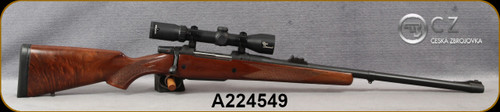 Consign - CZ - 505Gibbs - 550 Safari Magnum - Classic Turkish Walnut Stock/Blued Finish, 24" Barrel, 3 Round Fixed Magazine, Express Sights, c/w Burris Euro Diamond, 1.5-6x40mm, German 3P#4 Reticle - Low rounds fired