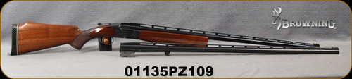 Consign - Browning - 12Ga/2.75"/32"/34" - BT-99 Single Trap 2-Barrel Set - Walnut Stock/Blued Finish, ported barrels, F/O front sights, Fixed Chokes (F/IM) - in fitted leather case