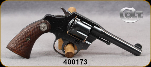 Consign - Colt - 38S&W - Police Positive - PROHIB - Walnut Grips/Blued Finish, 4"Barrel - Very low rounds fired - c/w Leather holster