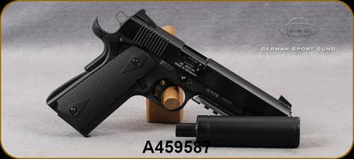 Consign - GSG - 22LR - 1911 Black Tactical - Black Checkered G10 Grips/Blued, 5.25"Barrel, Faux Supressor - Very low rounds fired - in original case