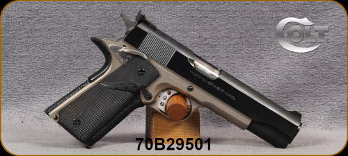 Consign - Colt - 45ACP - MKIV/Series 70 Colts Government Model - Black Checkered Signature Series Grips/Two-Tone Finish, 5"barrel, Upgraded Skeletonized Trigger, c/w (4) spare magazines & pouches