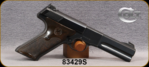 Consign - Colt - 22LR - Woodsman Match Target - 2nd series - Semi-Auto - Walnut Target Grips/Blued Finish, 4.5"Heavy Barrel, Mfg.1950